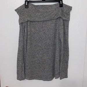 Abercrombie Off The Shoulder Gray Cotton Sweater